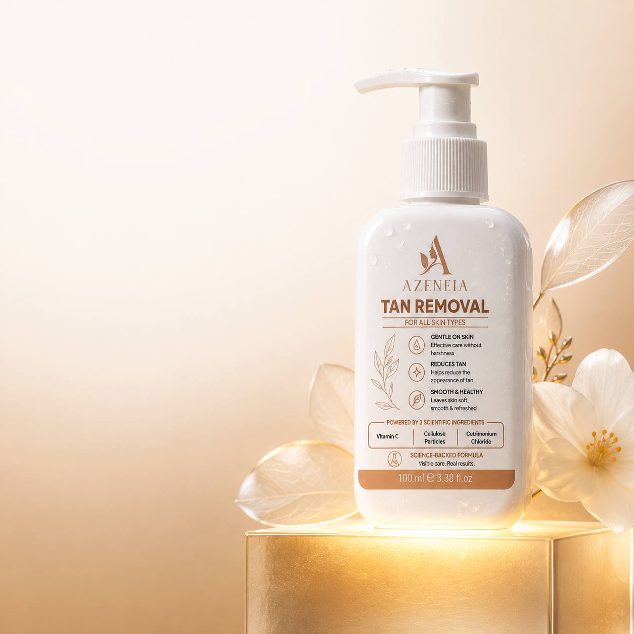 Azeneia Tan Removal Cream | Visibly Reduces Tan in 14 Days | All Skin Types | 100ml