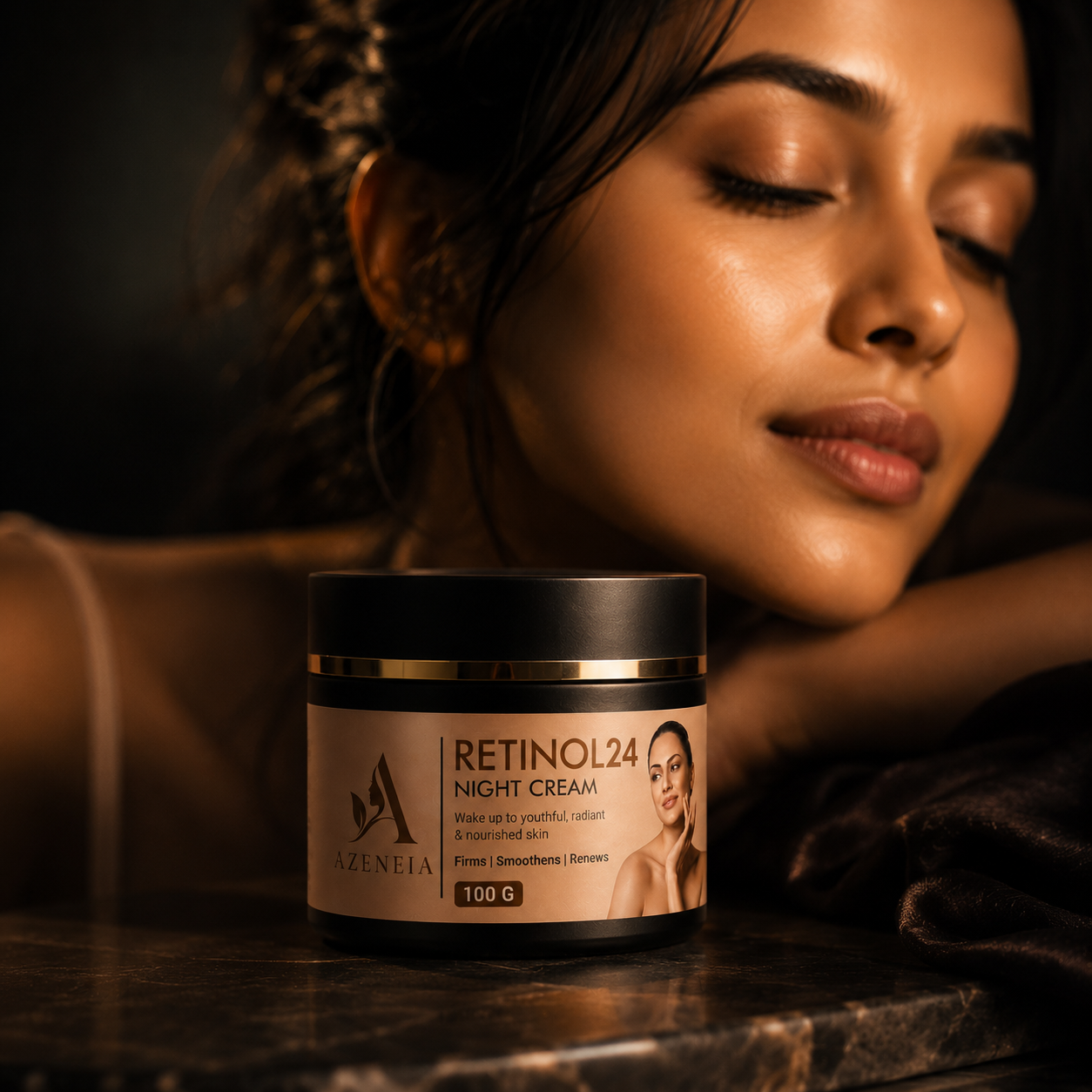 Azeneia Retinol24 Night Cream | Firms & Renews Skin While You Sleep | 100g