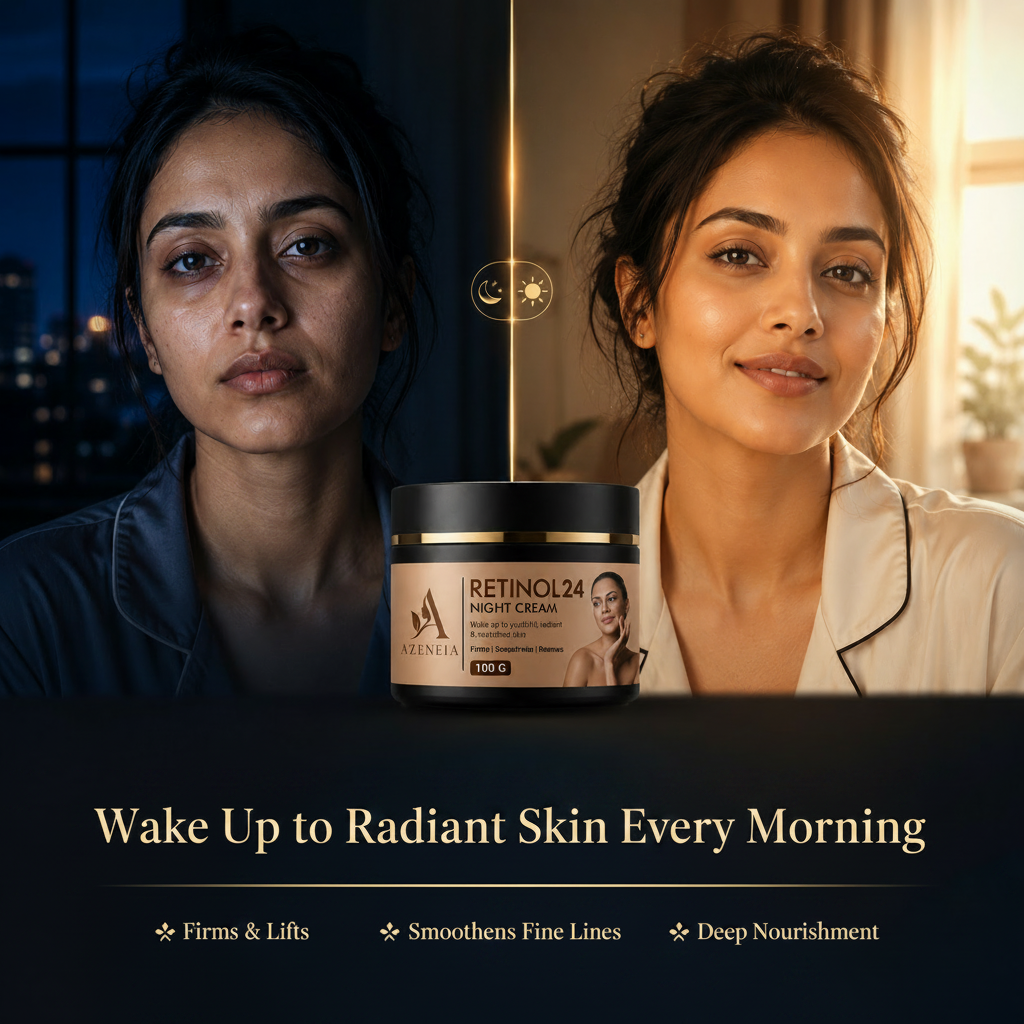Azeneia Retinol24 Night Cream | Firms & Renews Skin While You Sleep | 100g