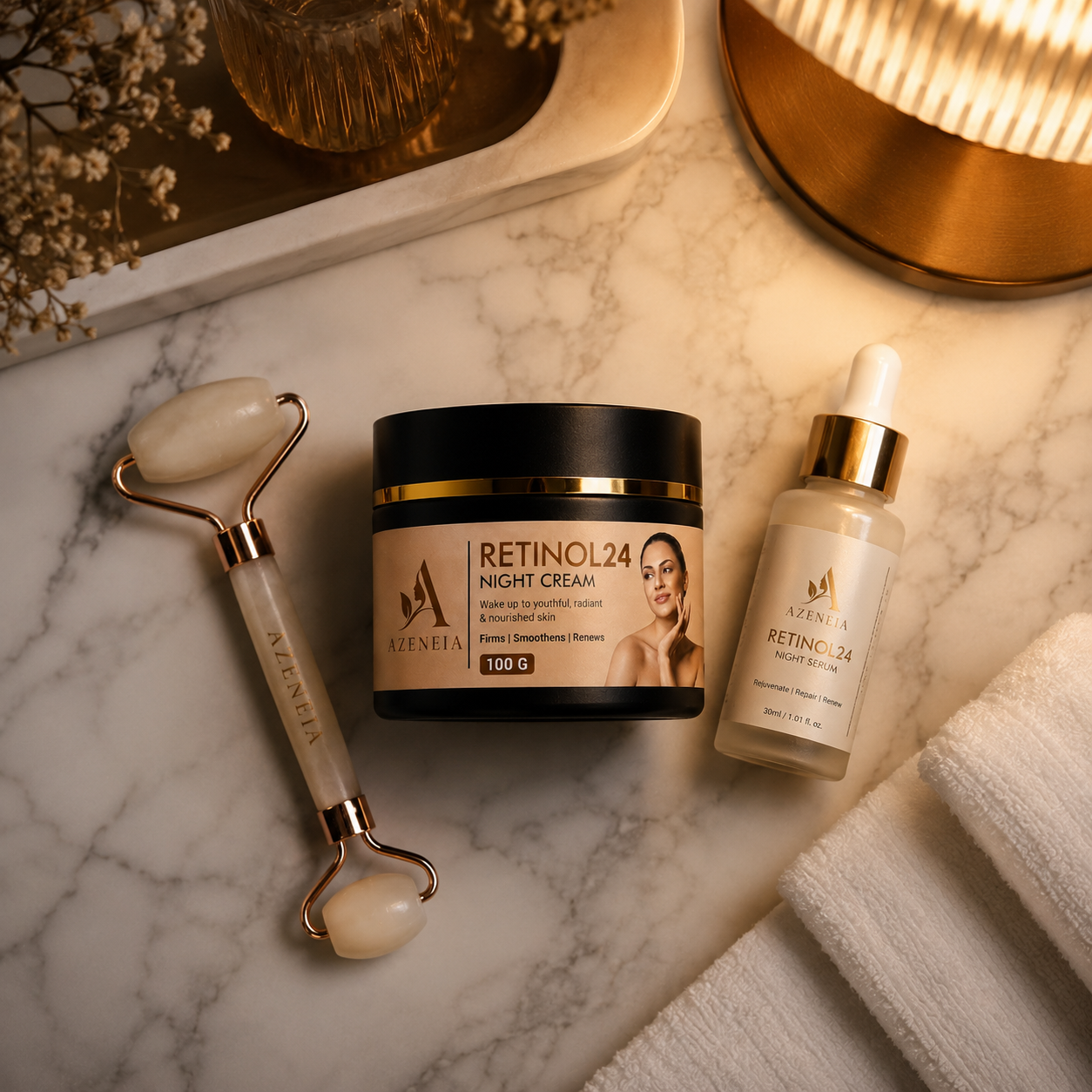 Azeneia Retinol24 Night Cream | Firms & Renews Skin While You Sleep | 100g