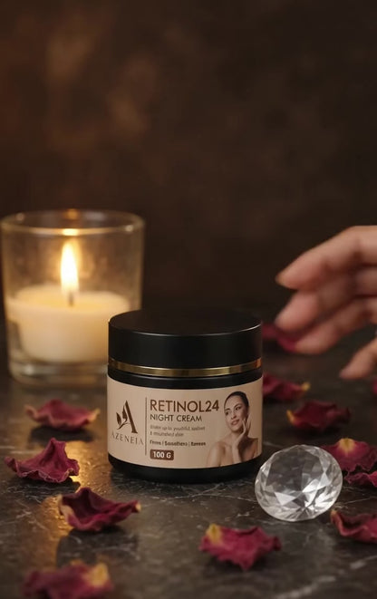 Azeneia Retinol24 Night Cream | Firms & Renews Skin While You Sleep | 100g